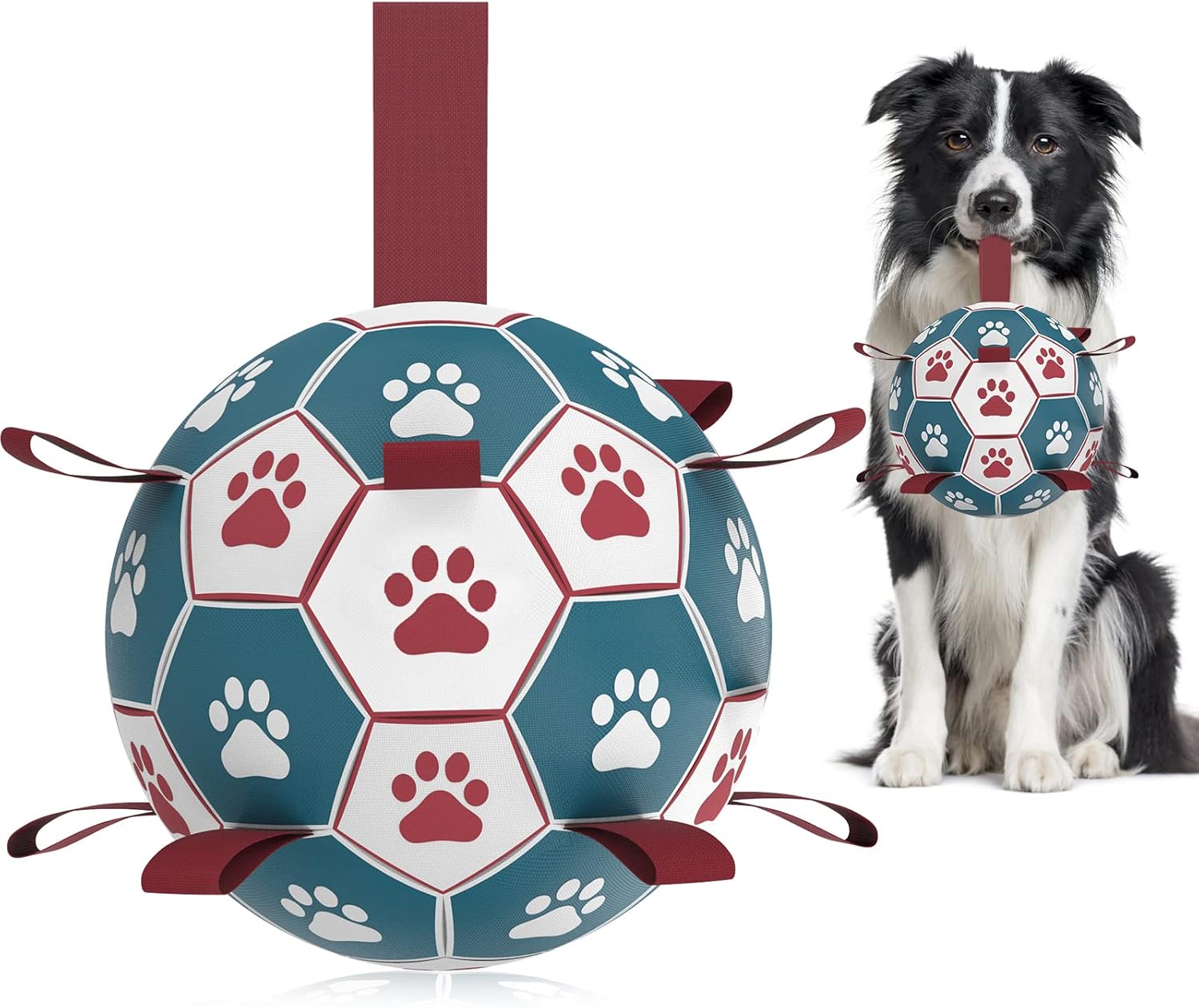 HETOO Interactive Dog Football Toys with Grab Tabs, Durable Dog Water Balls for Small Medium Breed, Indoor & Outdoor