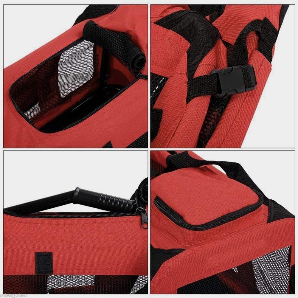 Petbarn Portable Soft Fabric Pet Carrier Folding Dog Cat Puppy Travel Transport Bag (Medium, Grey)