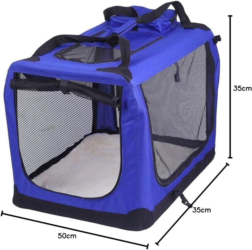 Petbarn Portable Soft Fabric Pet Carrier Folding Dog Cat Puppy Travel Transport Bag (Medium, Grey)