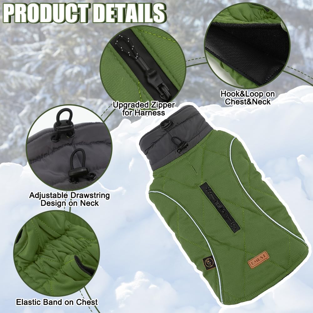 EMUST Winter Dog Coats, Fleece Dog Apparel for Cold Weather, British Style Windproof Warm Dog Jacket for Small Dog Coats for Winter, Dark Blue, XS