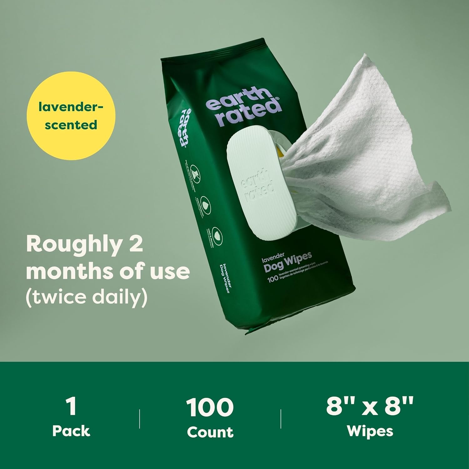 Earth Rated Hypoallergenic Dog Wipes, Cleaning | ObaPet