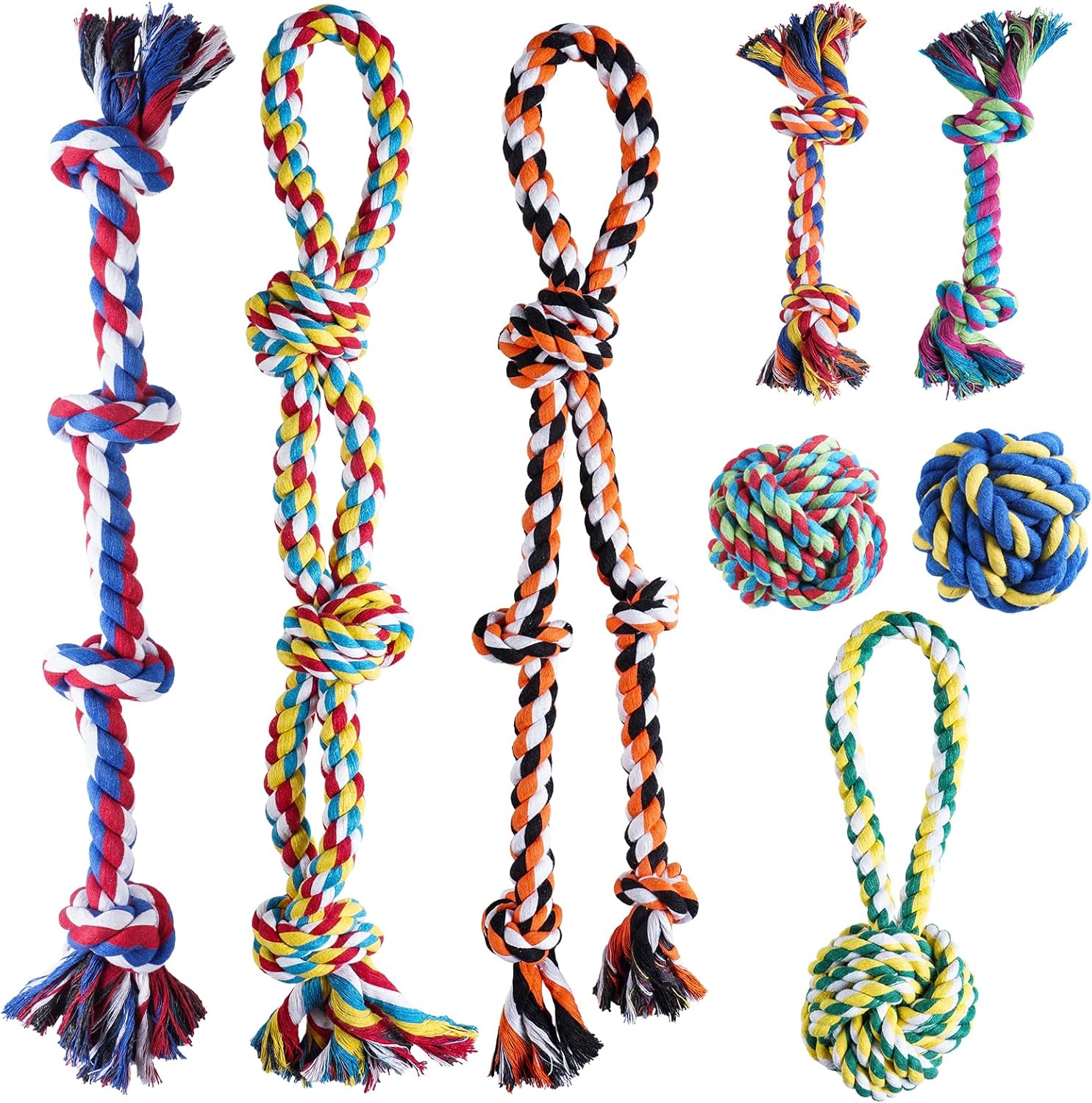 Aitmexcn Dog Rope Toys for Large Medium Dog Chewers, Rope Indestructible Dog Chew Toys, 37 Inch 5 Knots Tough Dog Tug Toy for Teeth Cleaning, Tug of War