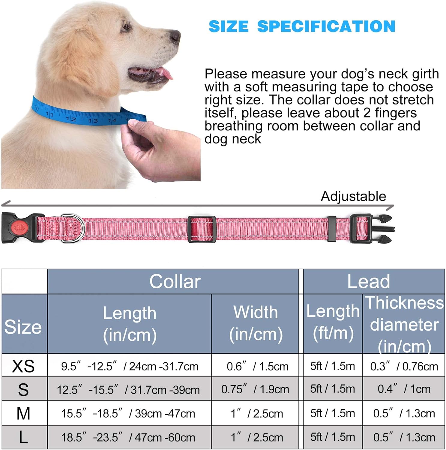 haapaw Reflective Dog Collar Padded with Soft | ObaPet