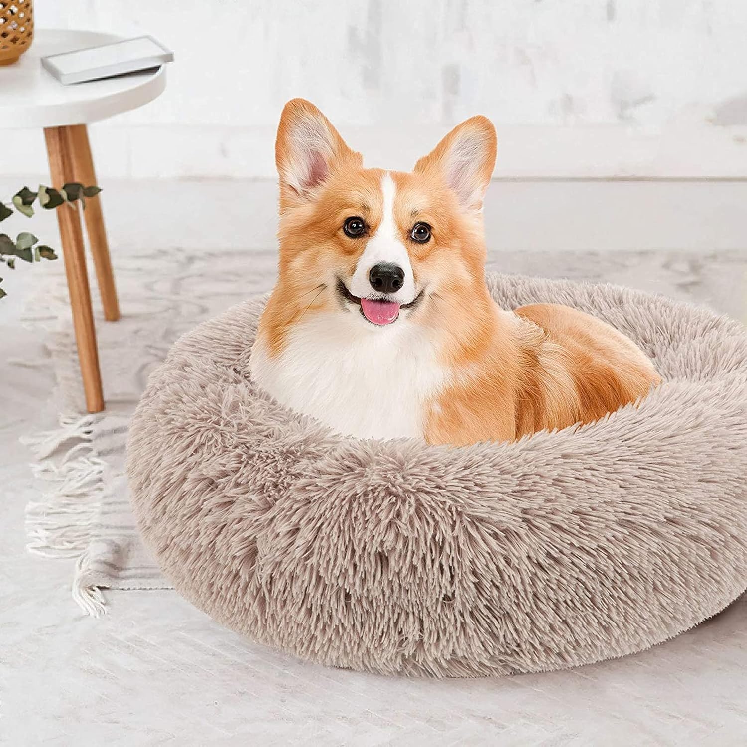 Enjamoy Plush Donut Dog Bed, Calming Round Dog | ObaPet