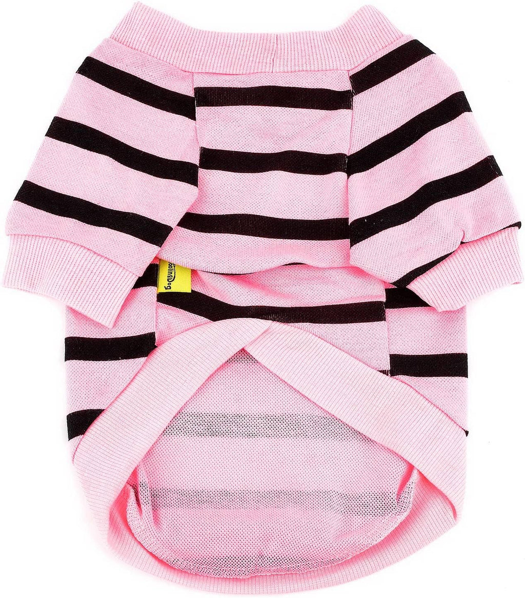 Zunea Dog Shirts for Small Dogs Summer Basic T-Shirt Striped Puppy Clothes Sequins Love Heart Sweatshirt Soft Cotton Short Sleeve Tee Shirt Pet Girl Boy Clothing Pullover Chihuahua Apparel Gray S