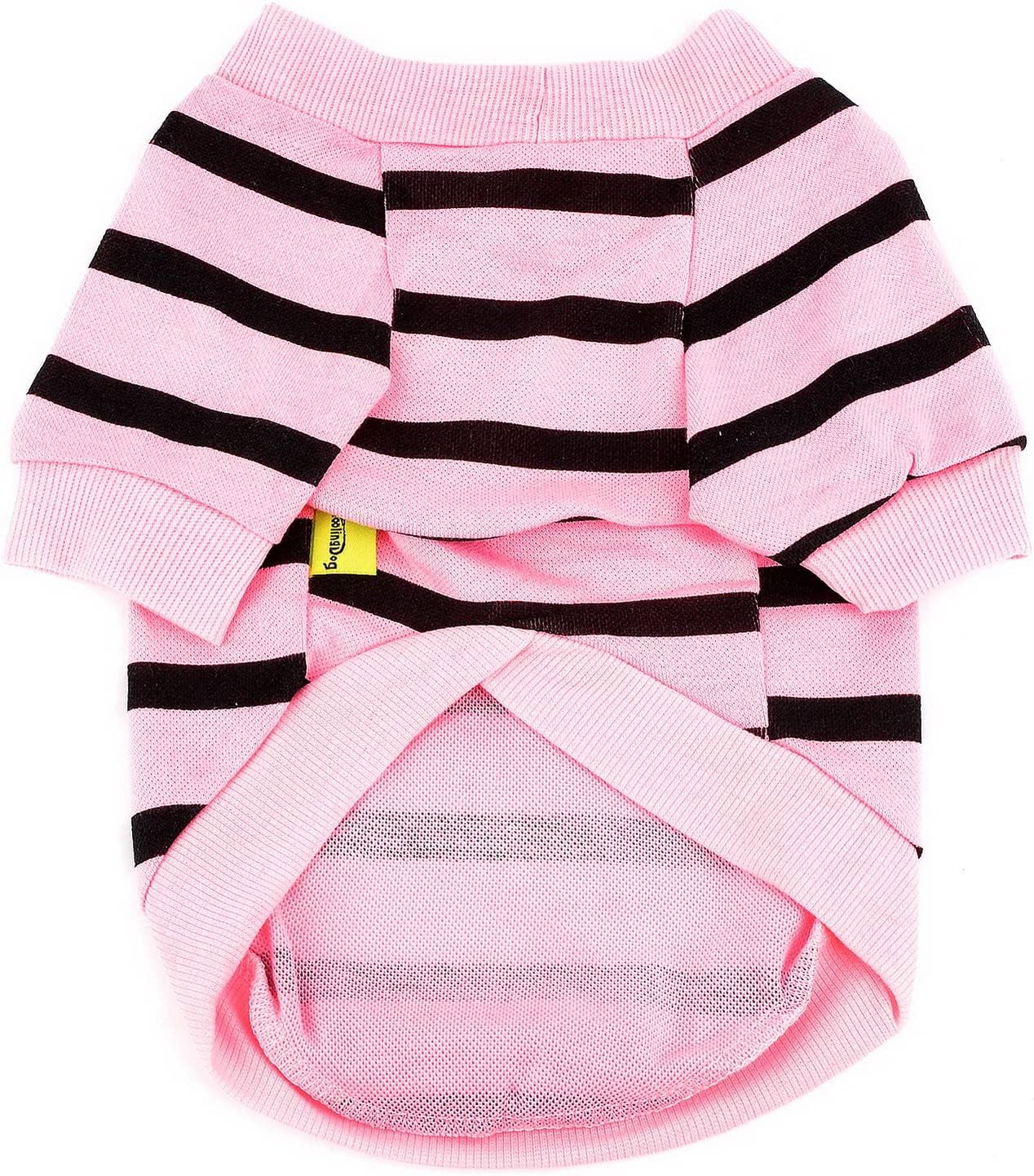Zunea Dog Shirts for Small Dogs Summer Basic T-Shirt Striped Puppy Clothes Sequins Love Heart Sweatshirt Soft Cotton Short Sleeve Tee Shirt Pet Girl Boy Clothing Pullover Chihuahua Apparel Gray S