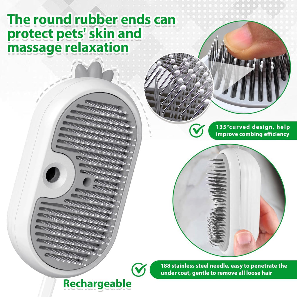 Cat Steam Brush with Release Button, | ObaPet