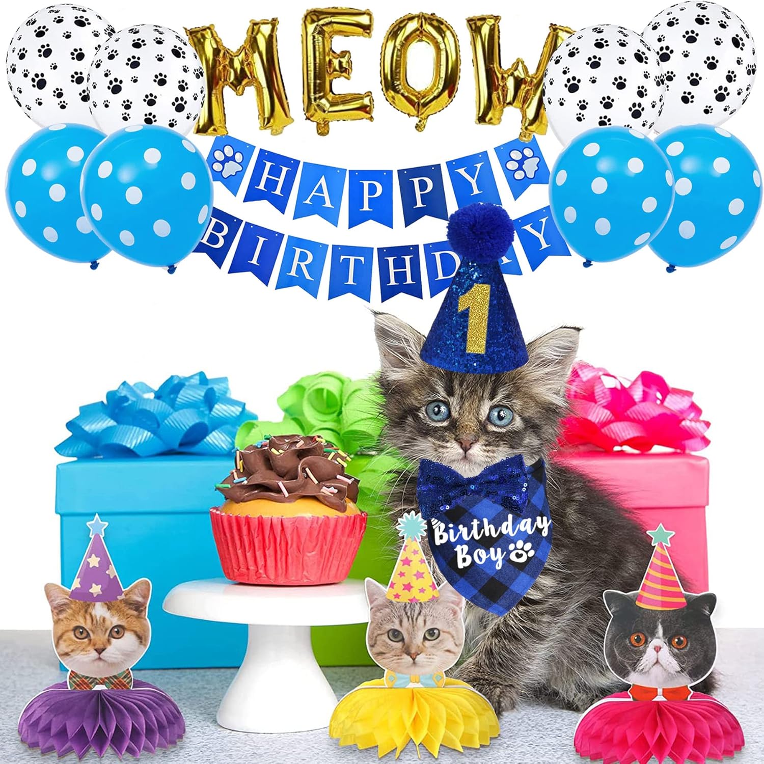 JOTFA Cat Birthday Party Supplies, Kitten | ObaPet