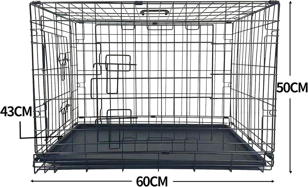 Dog Crate Dog Puppy Pet Cage, Dog Crate with Removal Tray,Folding Metal Pet Dog Training Cage Crate for Dogs