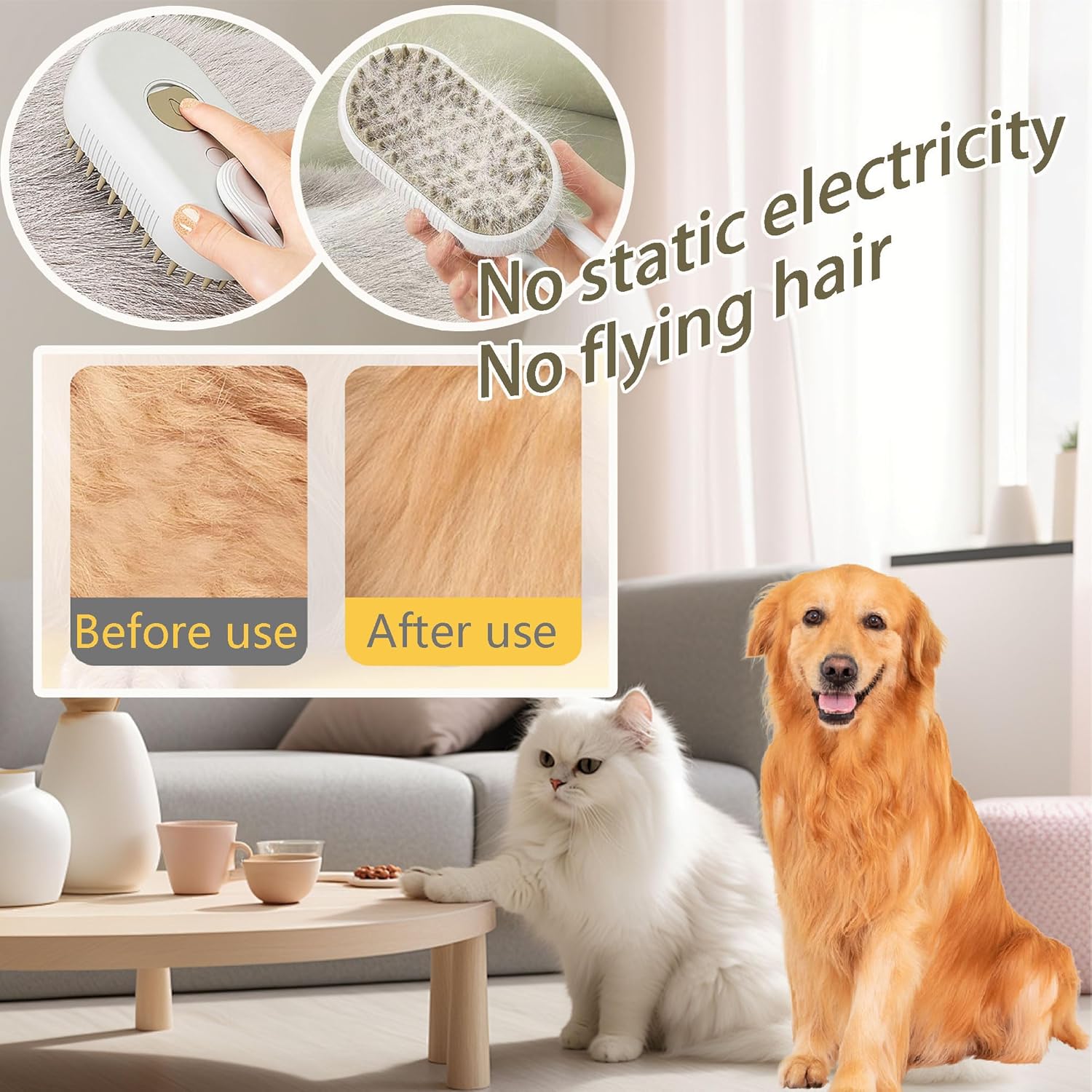 Cat Steam Brush for Shedding Cloud Care Cat | ObaPet