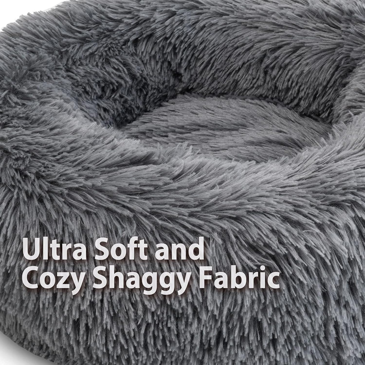 Enjamoy Plush Donut Dog Bed, Calming Round Dog | ObaPet