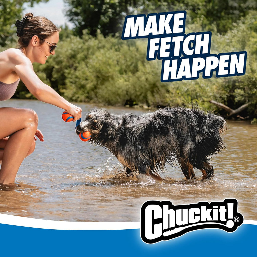 Chuckit! Ultra Tug Dog Toy With Rubber Ball Tug Of War Interactive Fetch Toy for Dogs, Medium