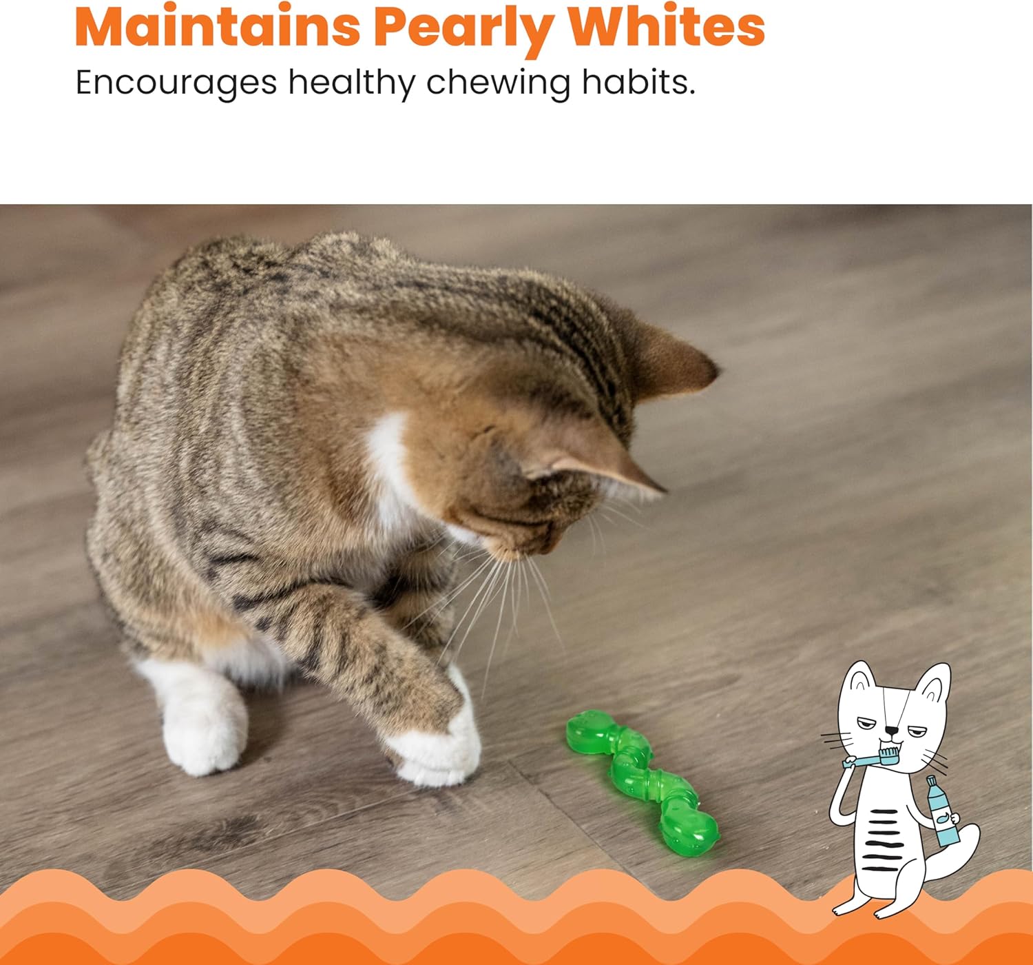 Catstages Orkakat Wiggle Worm Dental Catnip Cat | ObaPet
