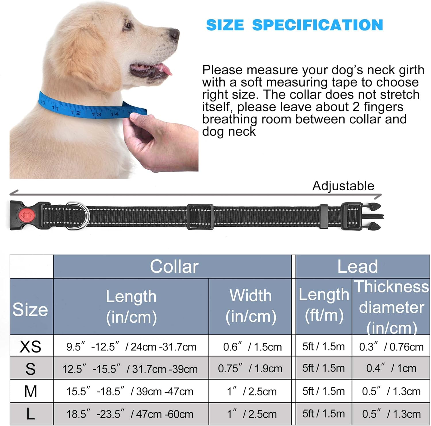 haapaw Reflective Dog Collar Padded with Soft | ObaPet