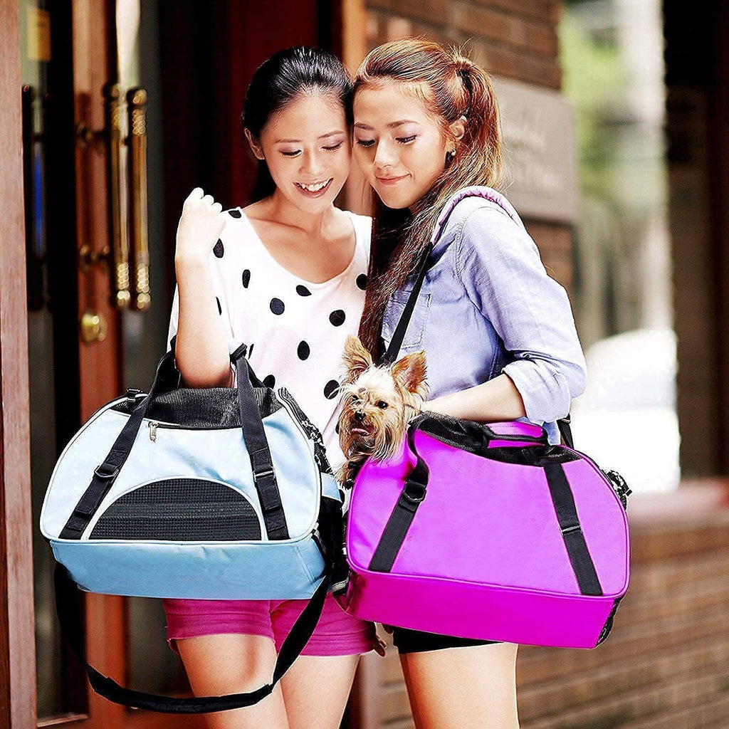 ZvoanSem Pet Carrier Bag,Small Cat Carrier Kitten Puppy little Dog Carrier for Travel Airline Approved Small Animal (Small, Blue)