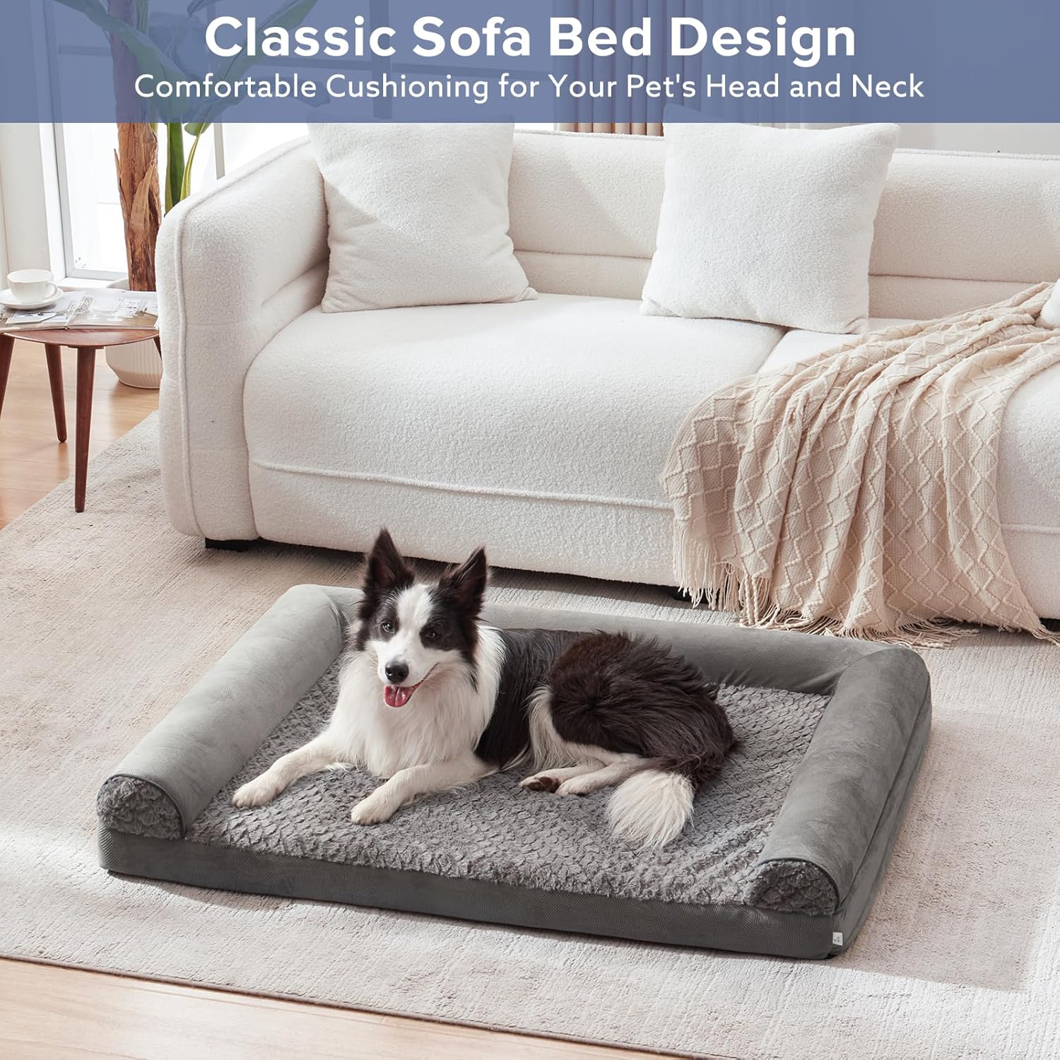 FURTIME Large Dog Bed(89 x 64cm), Orthopedic | ObaPet