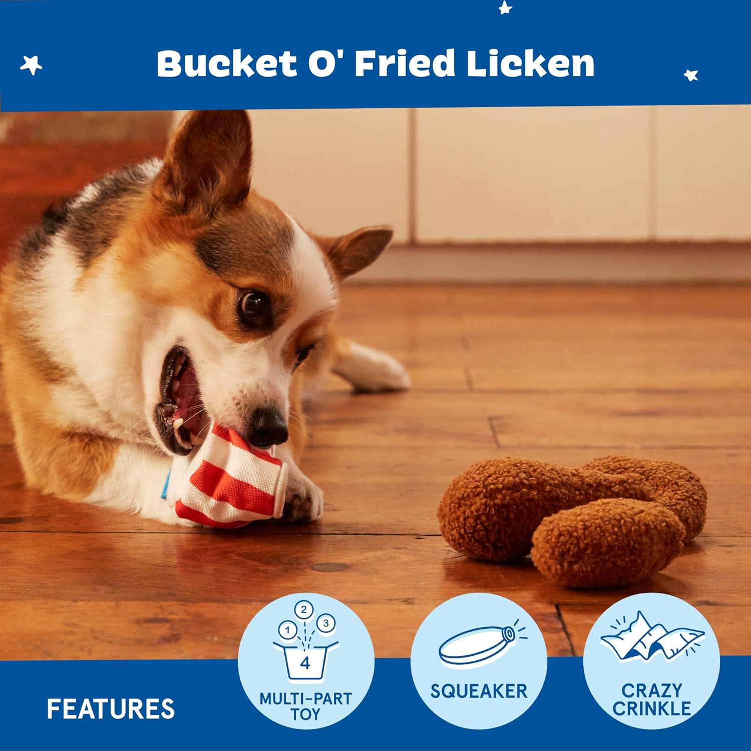 Barkbox 2 in 1 Interactive Plush Dog Toy - Rip and Reveal Toy for Dogs and Puppies - Stimulating Squeaky Pet Toys | Peas in a Pod (Small)