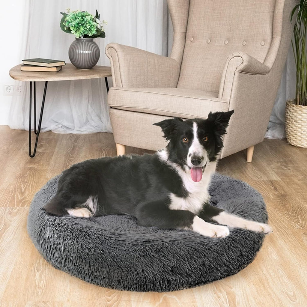 Enjamoy Plush Donut Dog Bed, Calming Round Dog | ObaPet