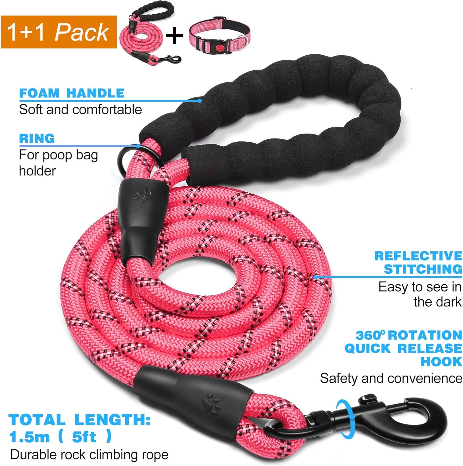 haapaw Reflective Dog Collar Padded with Soft | ObaPet