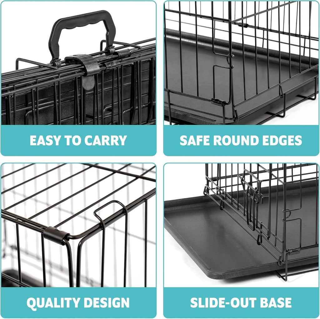 Dog Crate Dog Puppy Pet Cage, Dog Crate with Removal Tray,Folding Metal Pet Dog Training Cage Crate for Dogs
