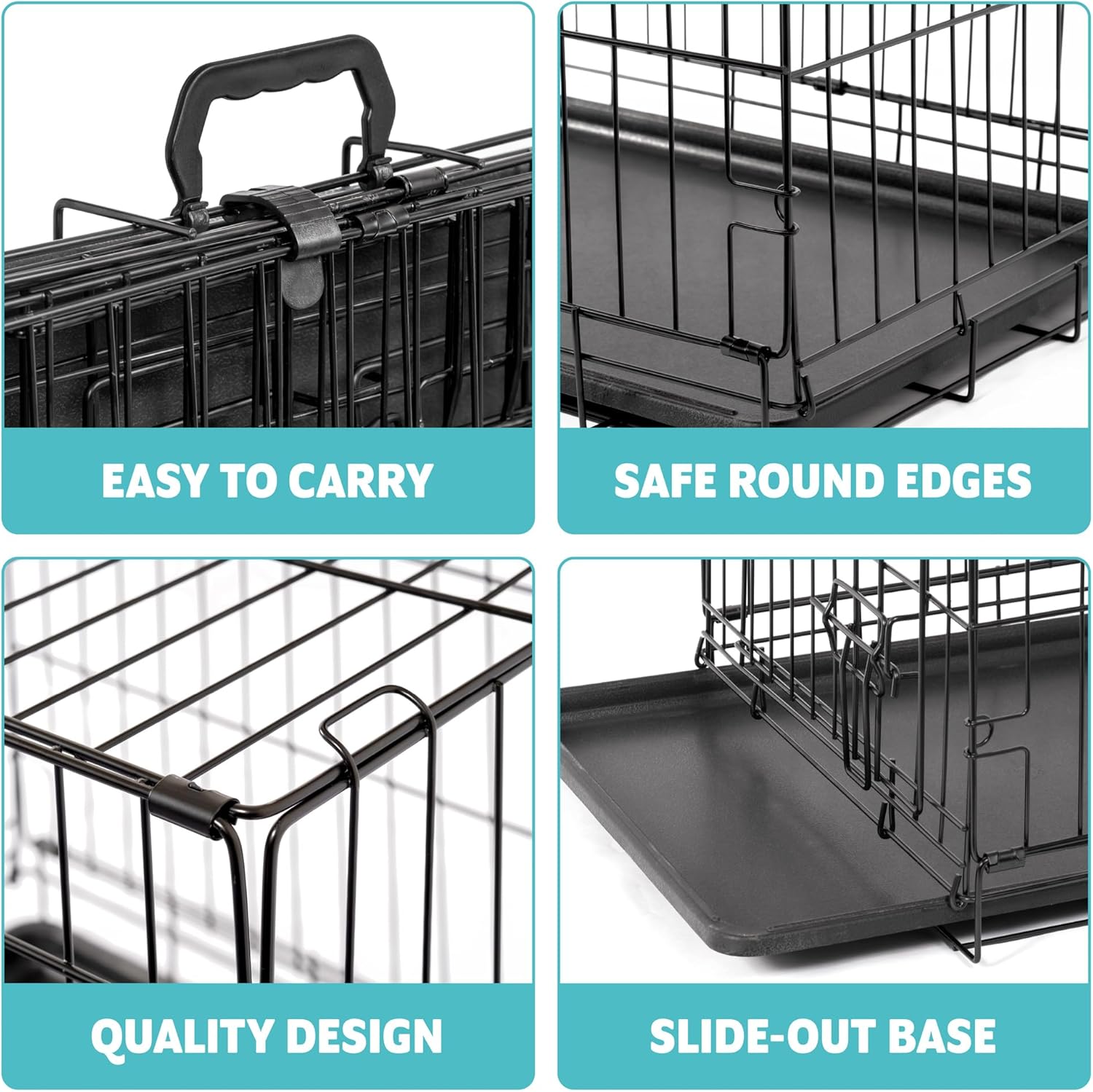 Dog Crate Dog Puppy Pet Cage, Dog Crate with Removal Tray,Folding Metal Pet Dog Training Cage Crate for Dogs