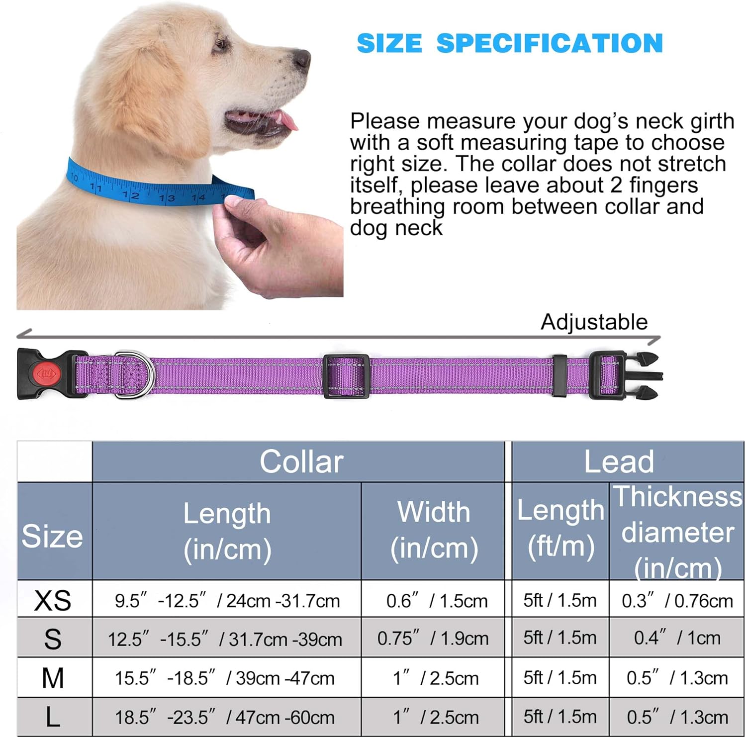 haapaw Reflective Dog Collar Padded with Soft | ObaPet