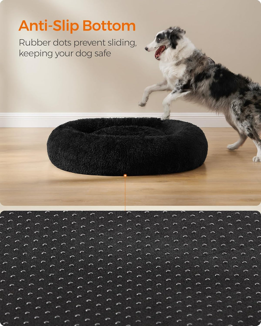 Feandrea Dog Bed, Donut Cat Bed, Fluffy Calming | ObaPet