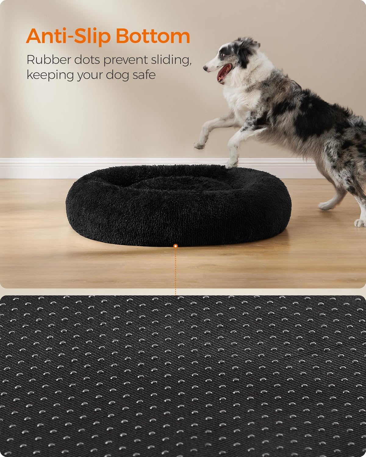Feandrea Dog Bed, Donut Cat Bed, Fluffy Calming | ObaPet