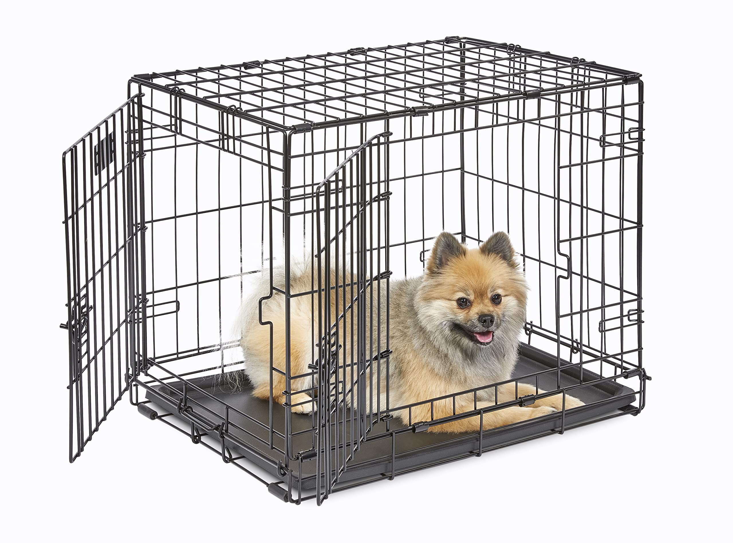 MidWest Homes Pets Newly Enhanced Door iCrate Long Dog Crate, Includes Leak-Proof Pan, Floor Protecting Feet, Divider Panel & New Patented Features