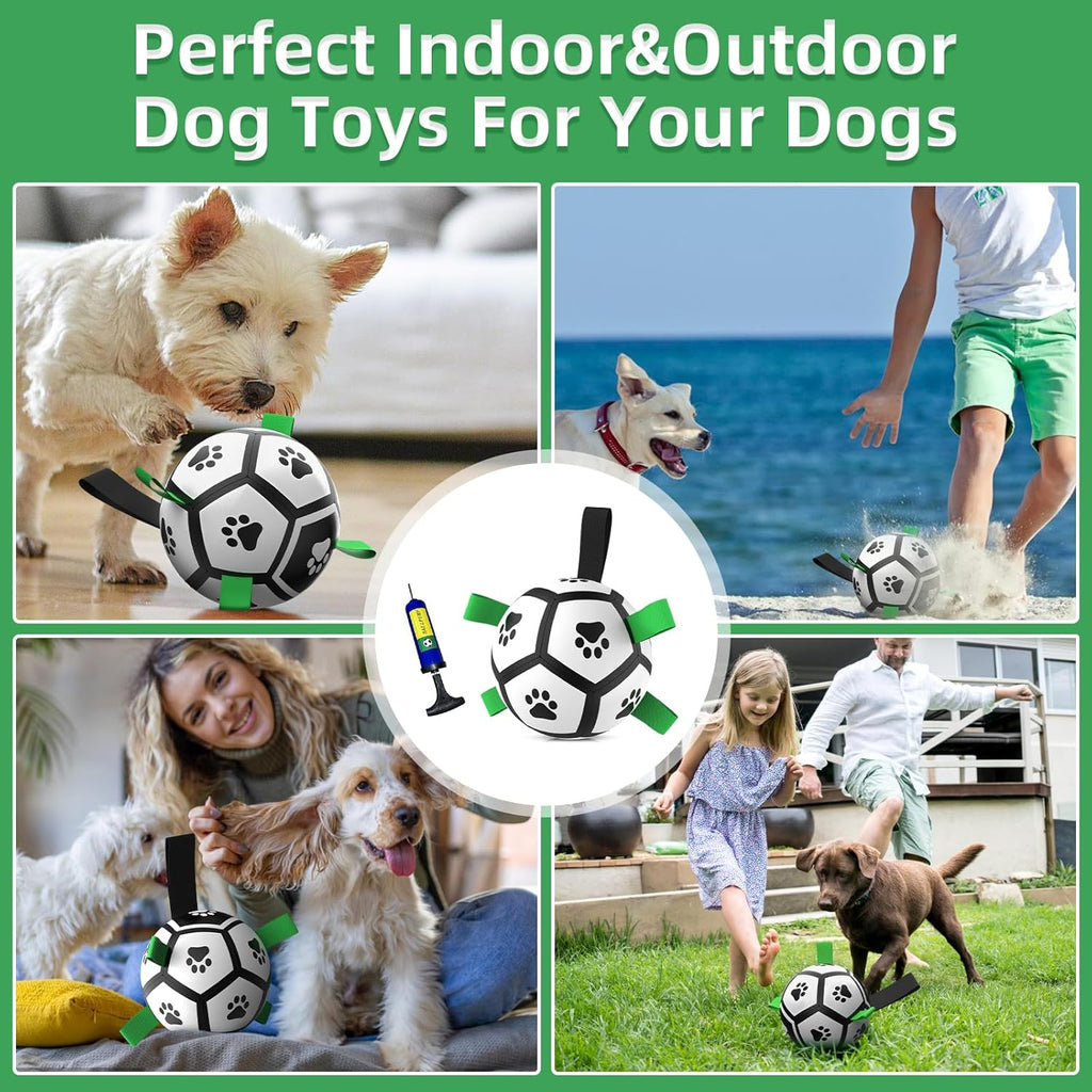 HETOO Interactive Dog Football Toys with Grab Tabs, Durable Dog Water Balls for Small Medium Breed, Indoor & Outdoor