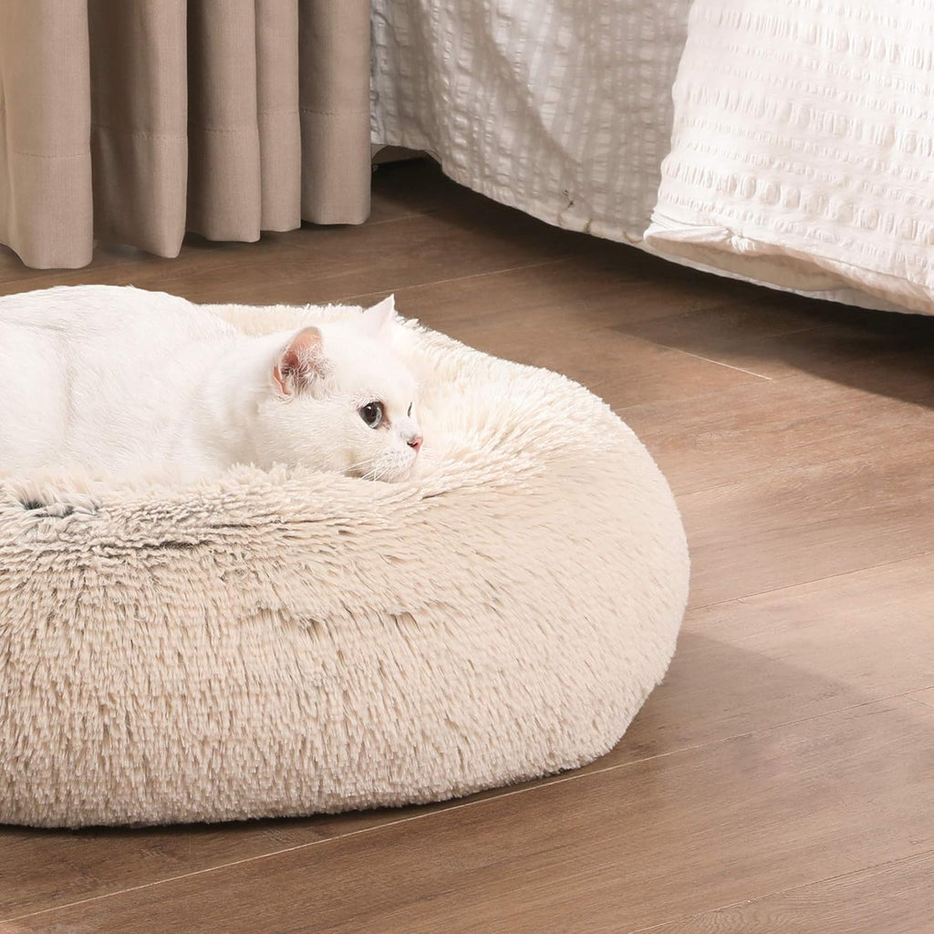 Feandrea Dog Bed, Donut Cat Bed, Fluffy Calming | ObaPet