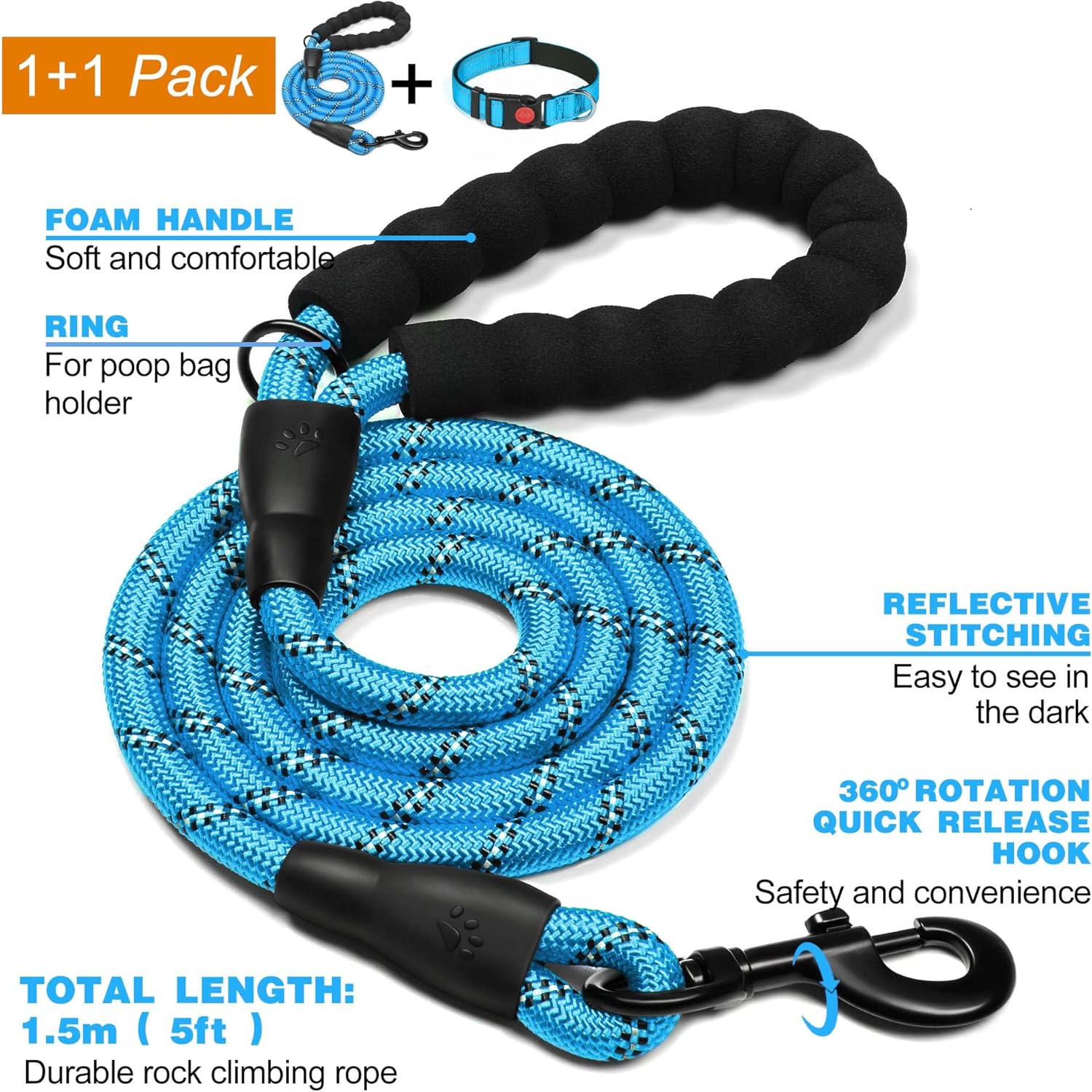 haapaw Reflective Dog Collar Padded with Soft | ObaPet