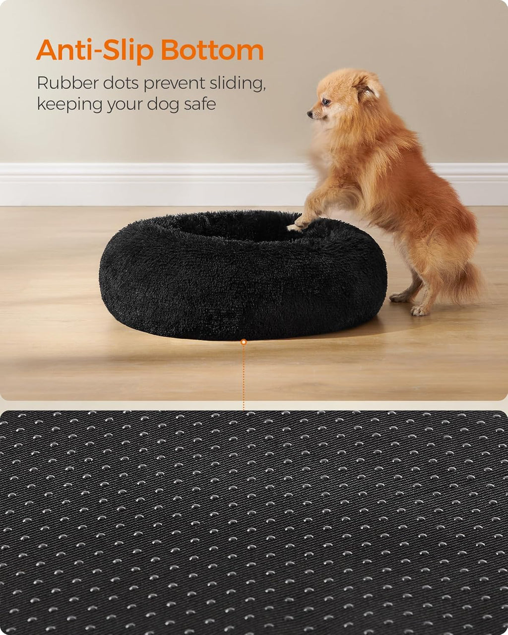 Feandrea Dog Bed, Donut Cat Bed, Fluffy Calming | ObaPet