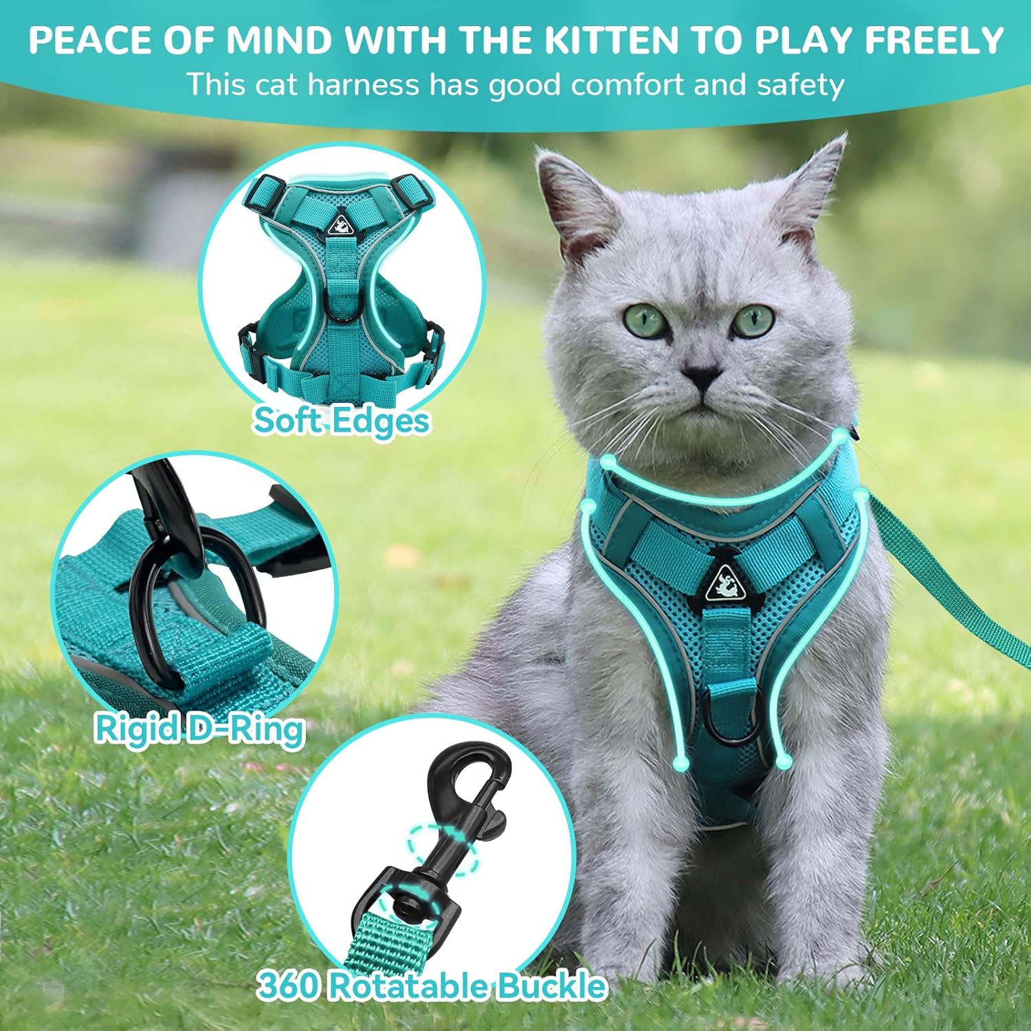 Cat Harness and Lead Set, Adjustable Kitten | ObaPet