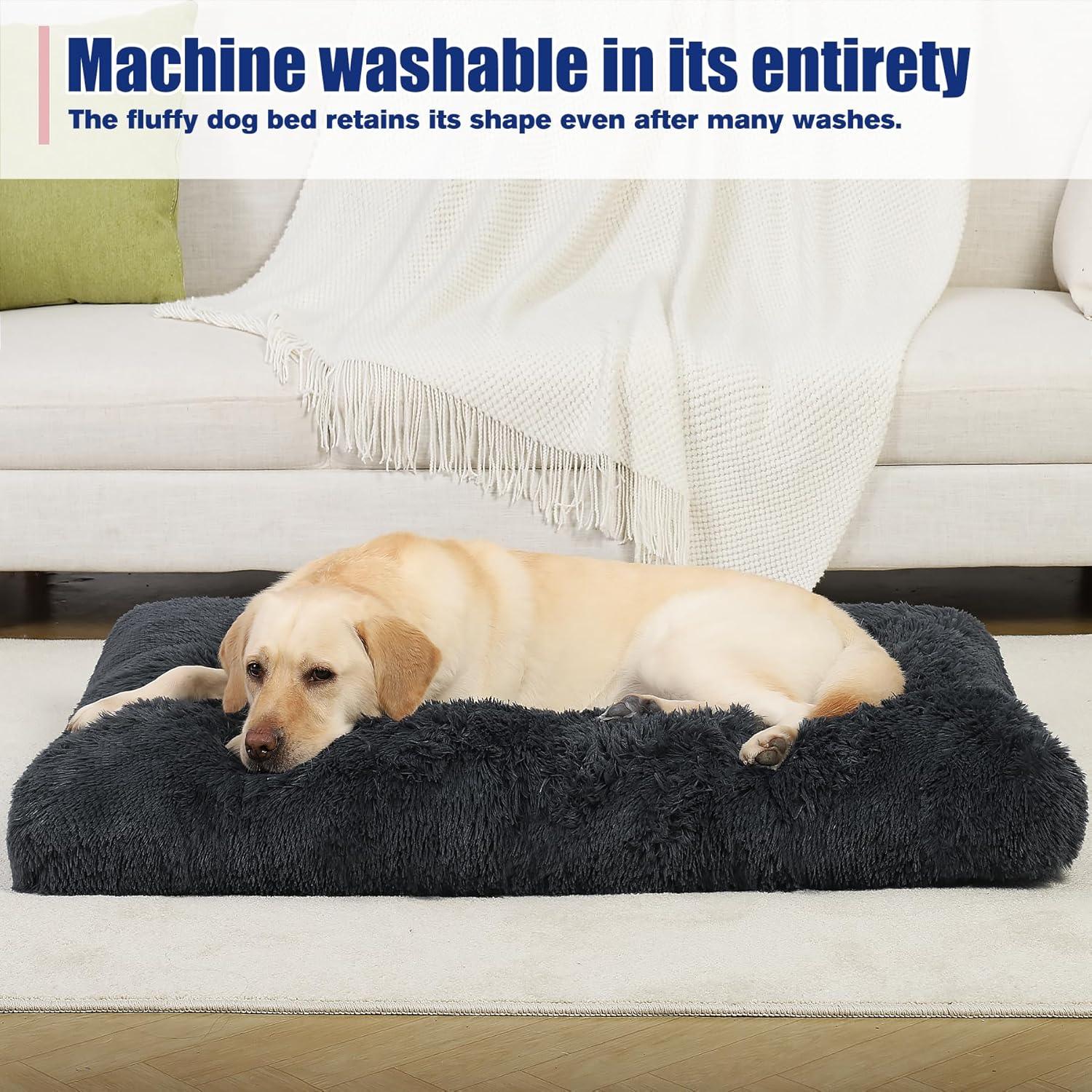 KSIIA Large Dog Bed Washable, Calming Dog Bed, | ObaPet