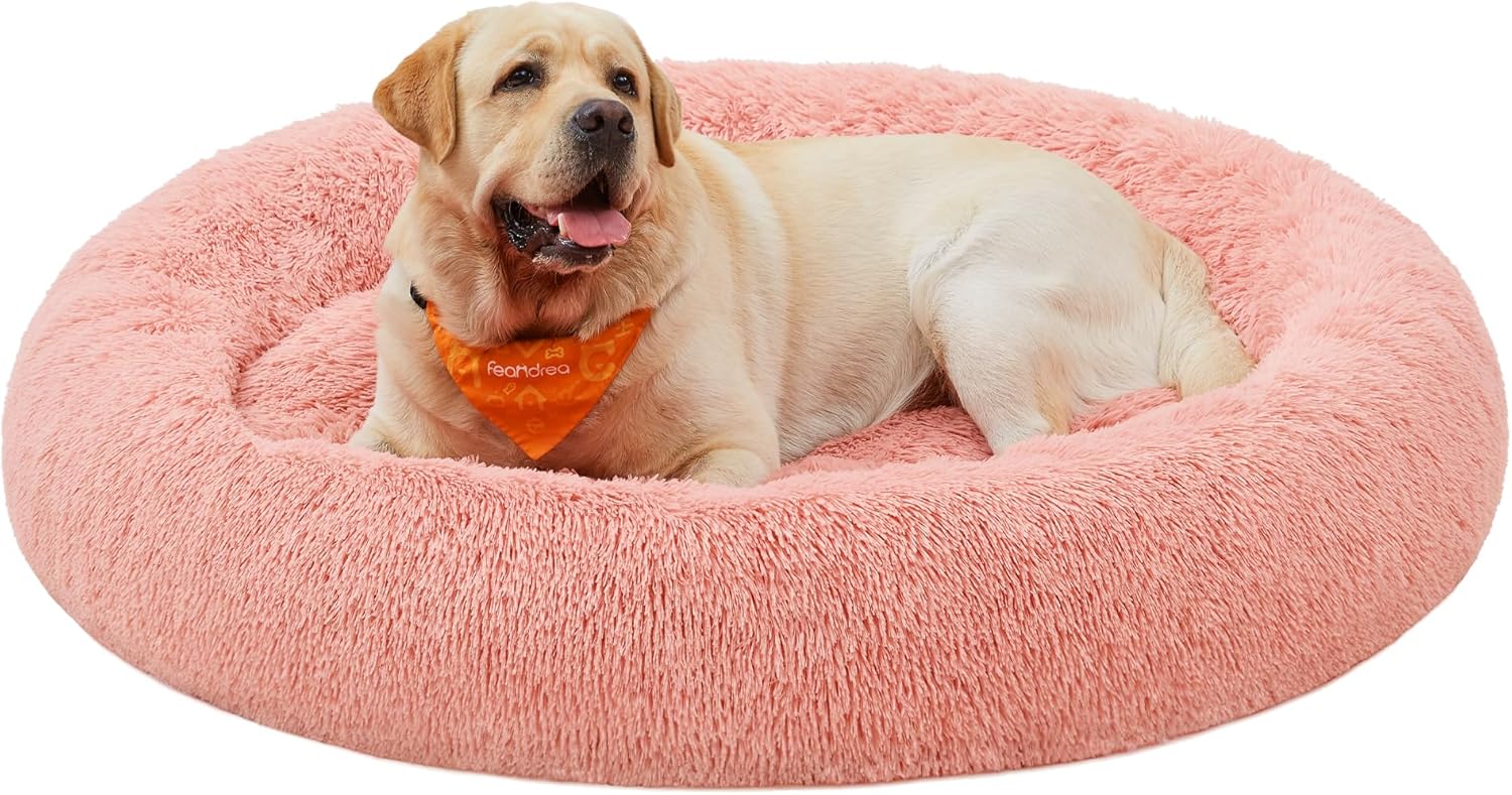 Feandrea Dog Bed, Donut Cat Bed, Fluffy Calming | ObaPet