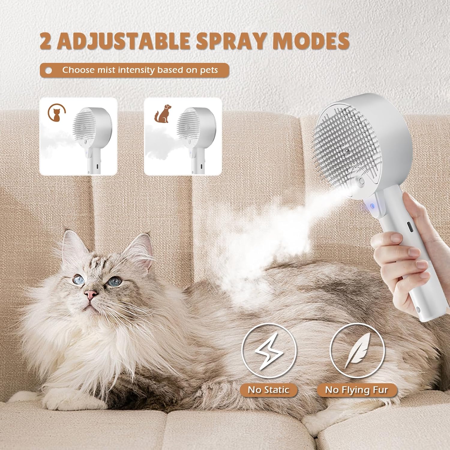 Spritz Defur Comb For Cats 2024 Cat Steam Brush | ObaPet