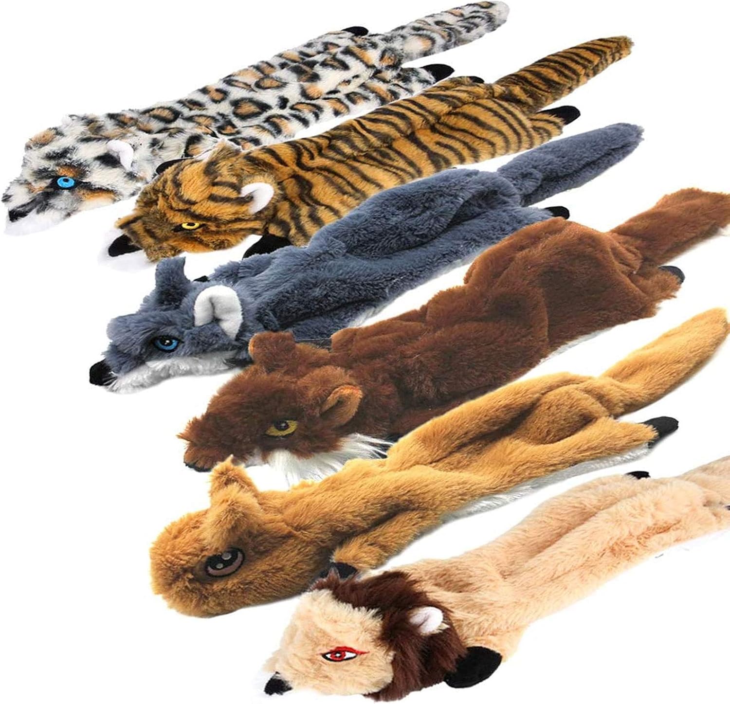 Newthinking No Stuffing Dog Toys, 5 Pack Squeaky Dog Toys, Soft Plush Dog Toys for Small Medium Large Dogs