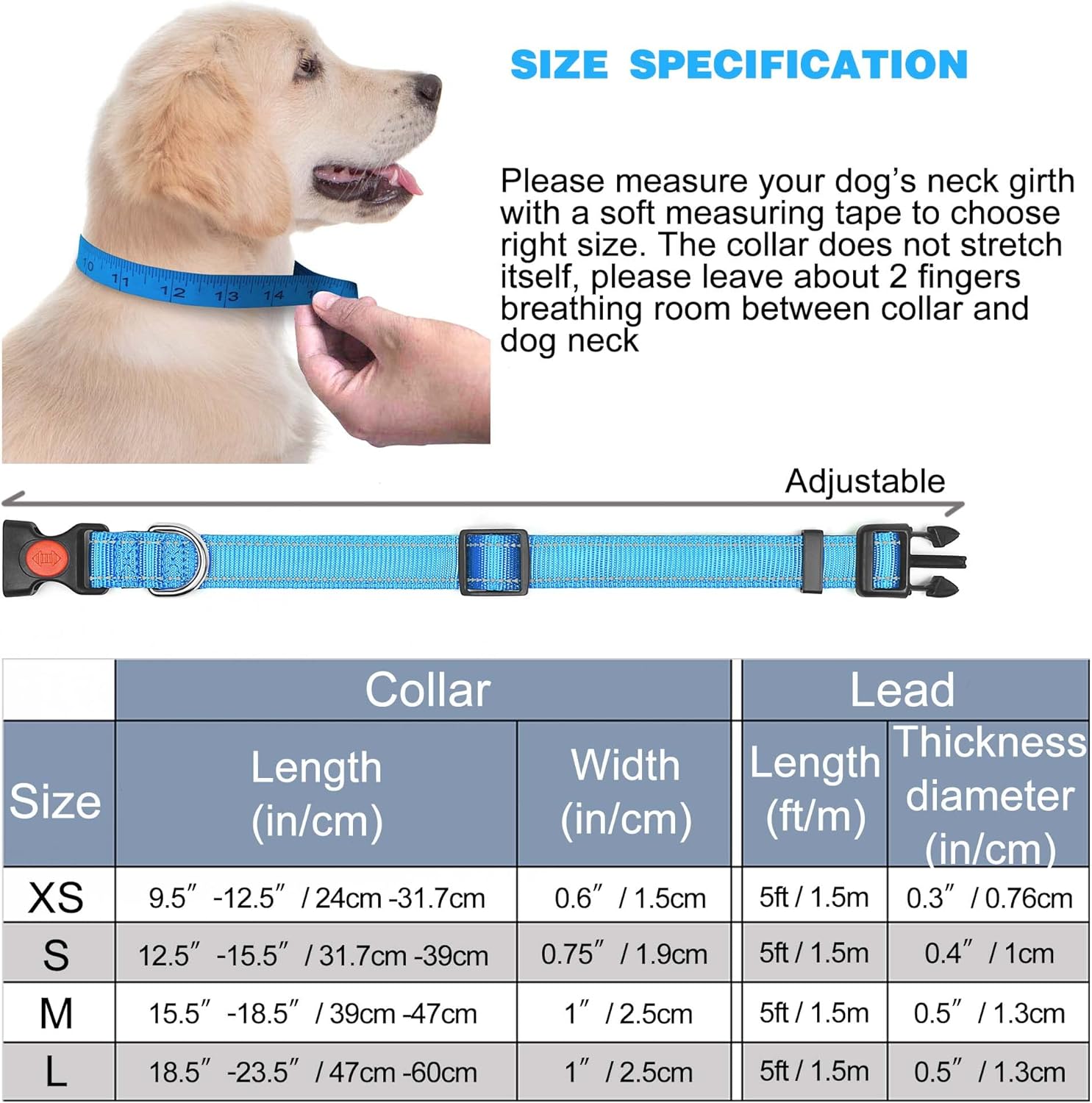 haapaw Reflective Dog Collar Padded with Soft | ObaPet