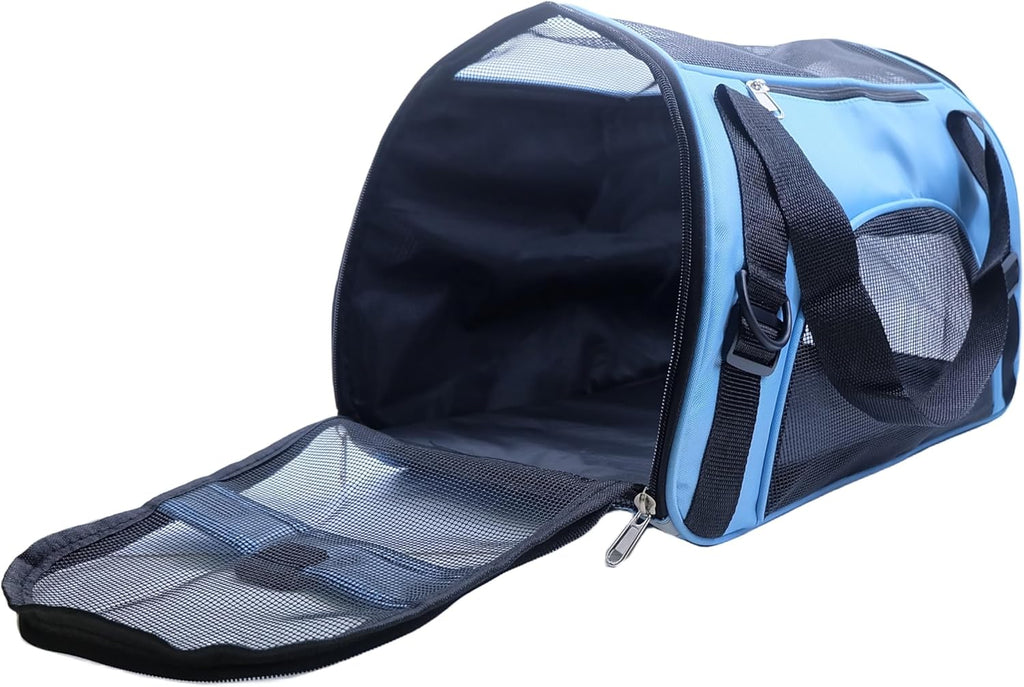 ZvoanSem Pet Carrier Bag,Small Cat Carrier Kitten Puppy little Dog Carrier for Travel Airline Approved Small Animal (Small, Blue)