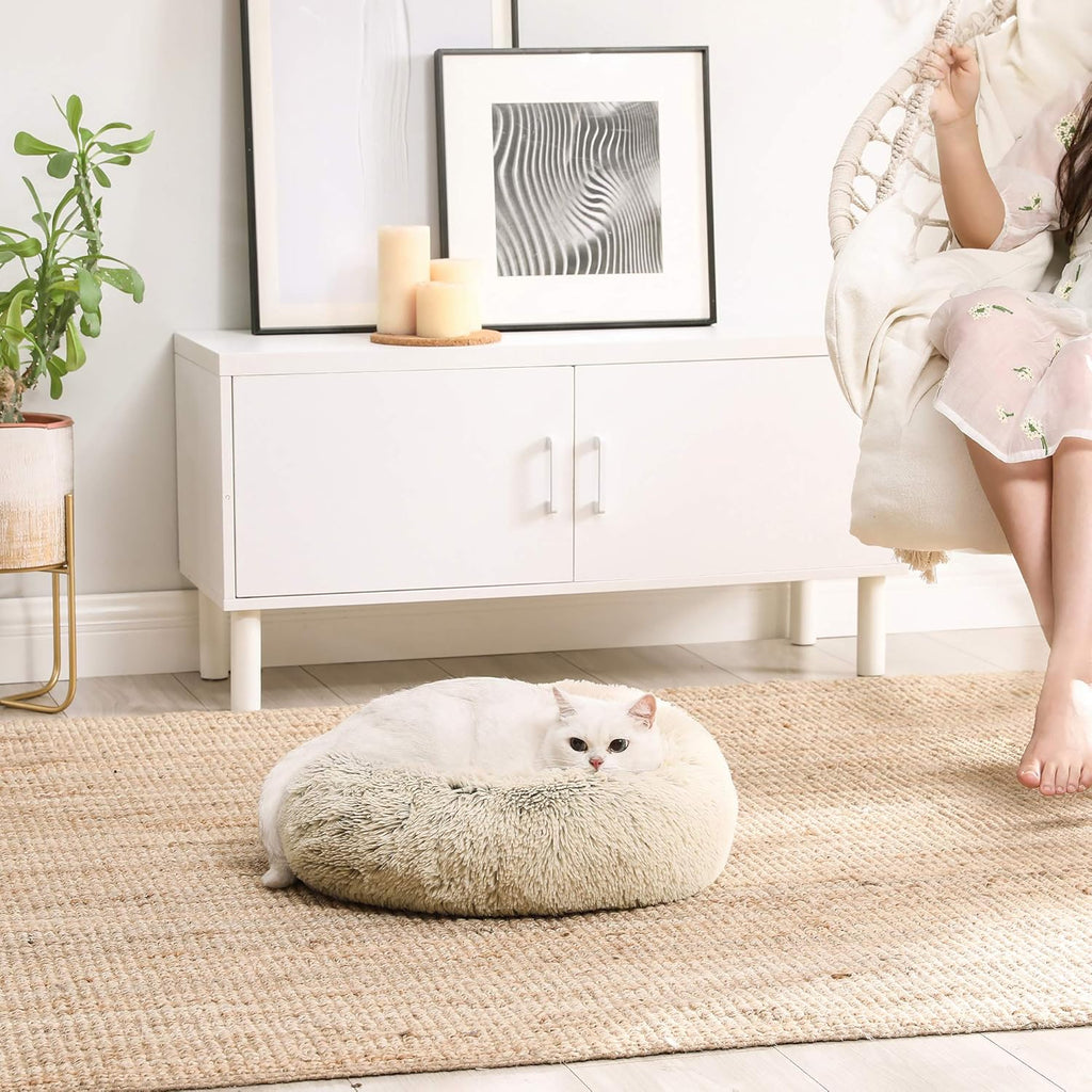 Feandrea Dog Bed, Donut Cat Bed, Fluffy Calming | ObaPet
