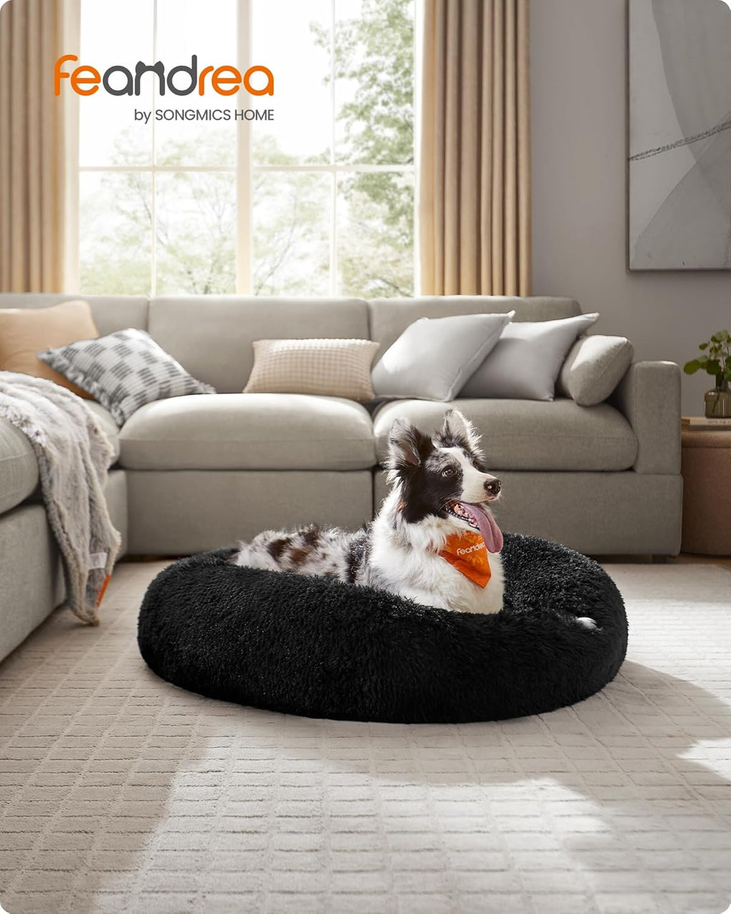 Feandrea Dog Bed, Donut Cat Bed, Fluffy Calming | ObaPet