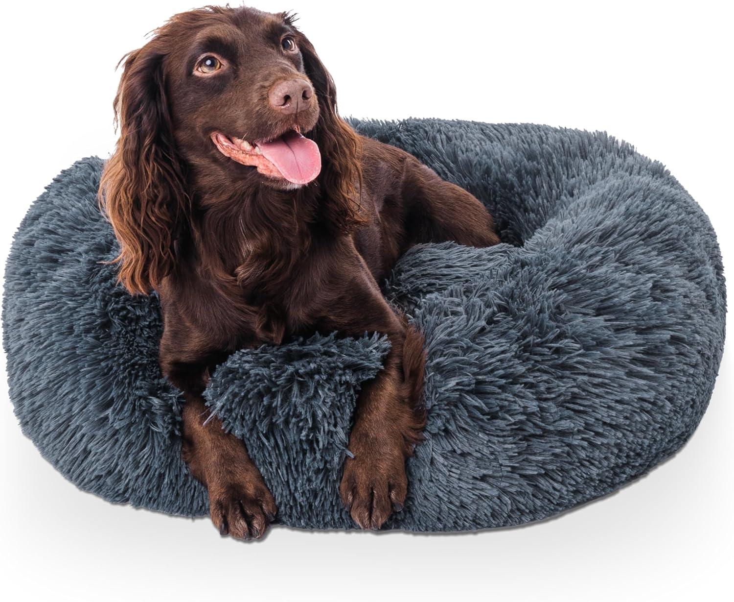 Woof & Whiskers Donut Beds For Dogs Grey Dog Bed | ObaPet