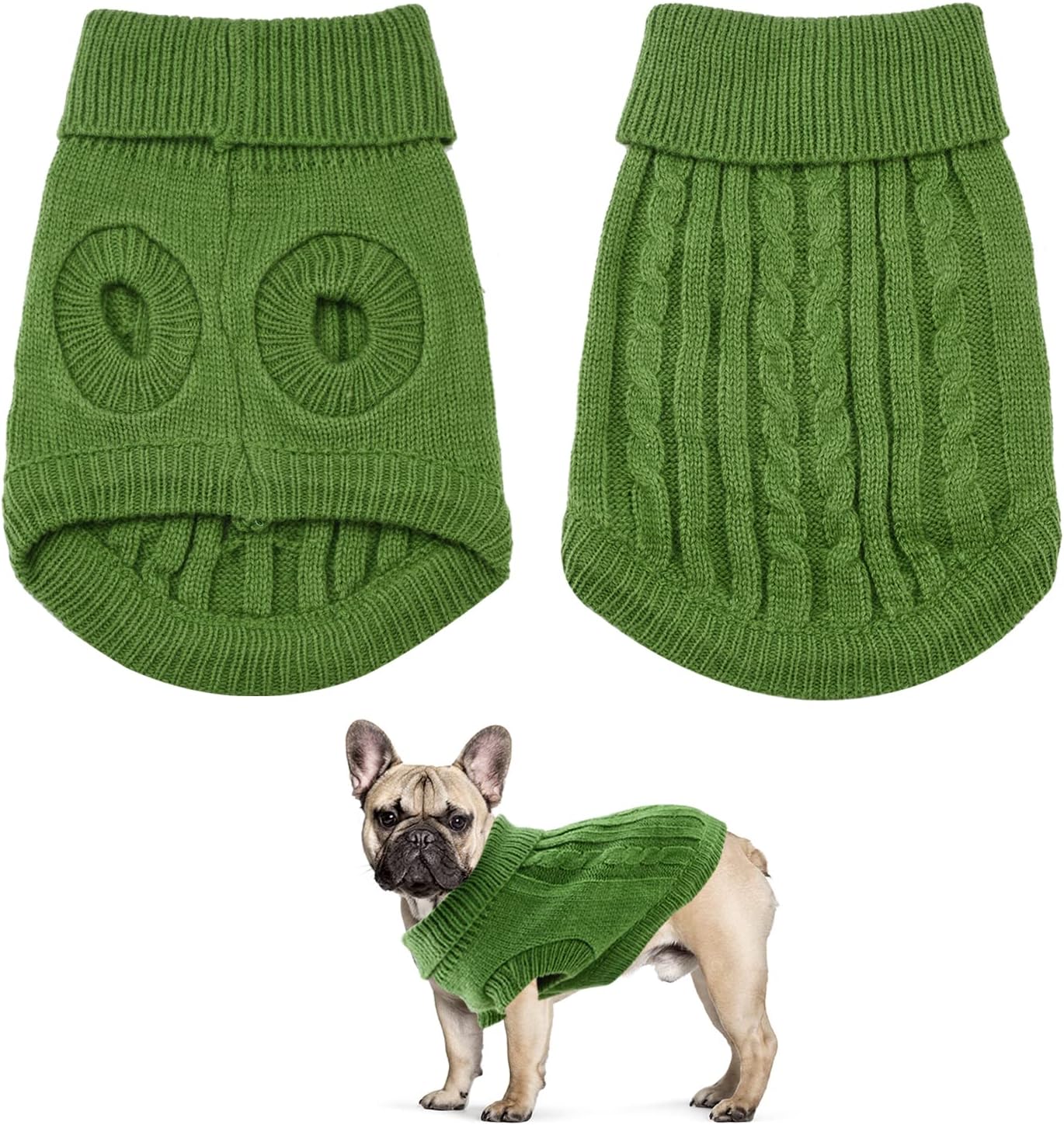Small Dog Jumper, Warm Puppy Sweater for Small Dogs Winter Knitted Dog Pullover Soft Turtleneck Dog Clothes Vest for Pet Autumn, Winter Outfit for Welsh Corgi, Yorkshire Terrier, Chihuahua (XS, Blue)