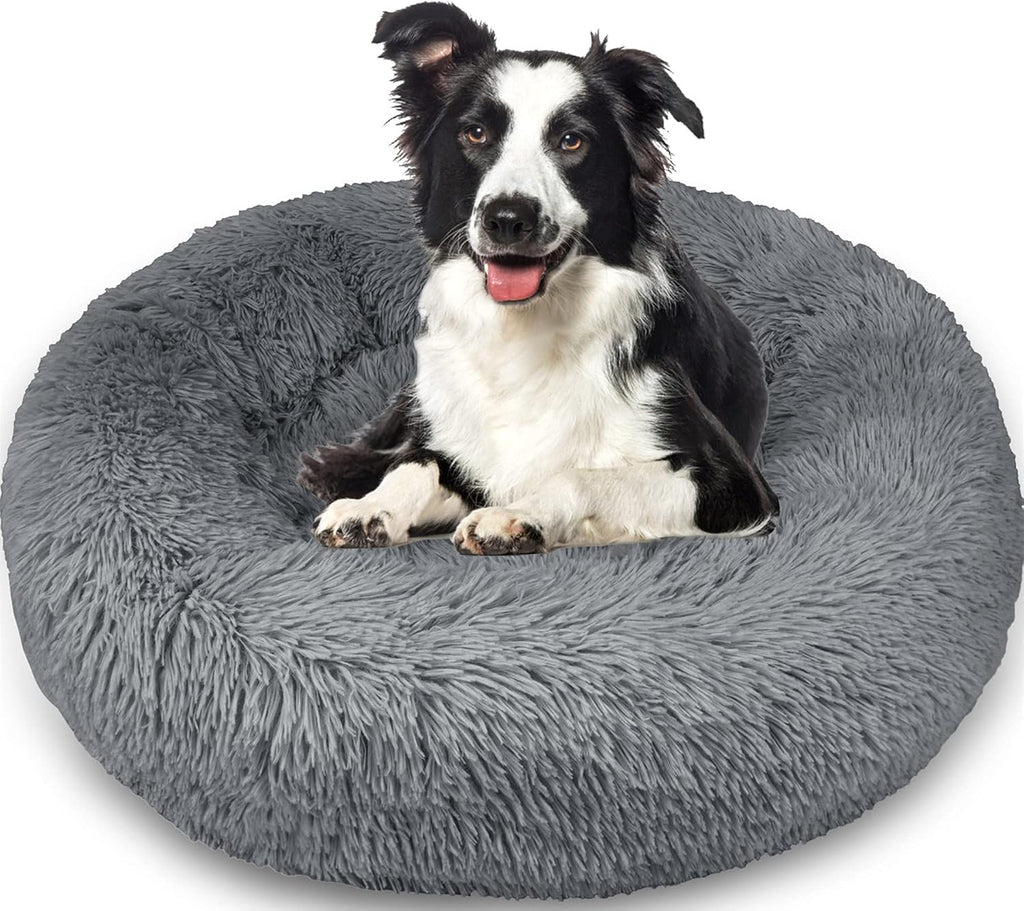 Enjamoy Plush Donut Dog Bed, Calming Round Dog | ObaPet