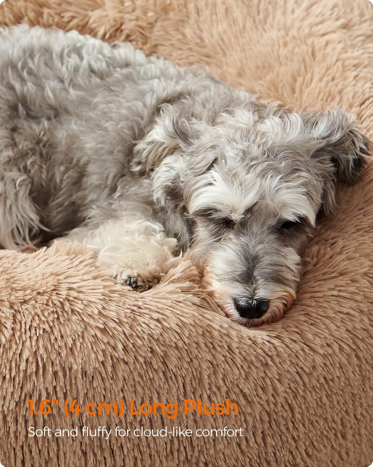 Feandrea Dog Bed, Donut Cat Bed, Fluffy Calming | ObaPet