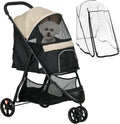 PawHut Dog Pram with Rain Cover Pet Stroller, | ObaPet
