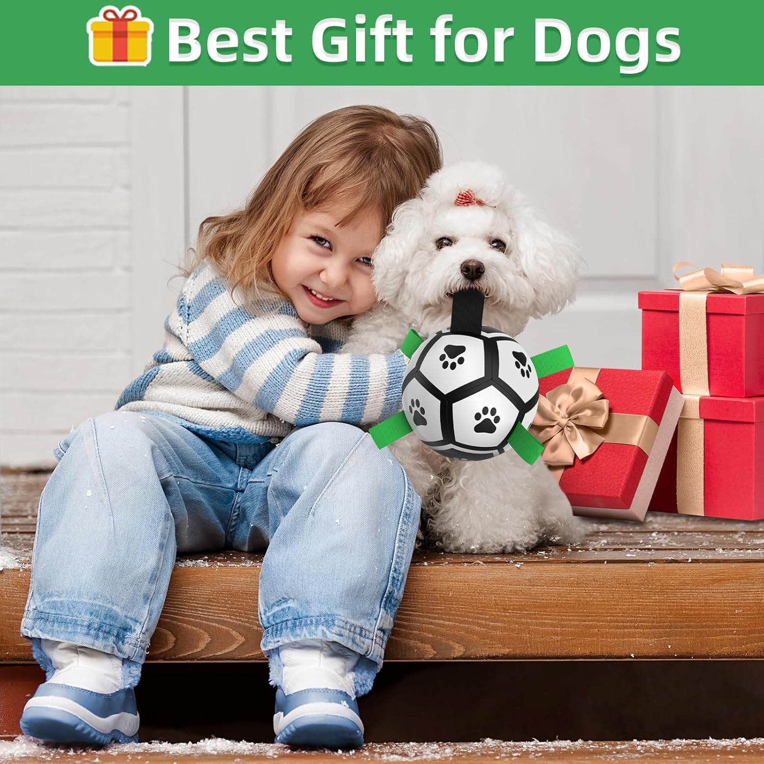 HETOO Interactive Dog Football Toys with Grab Tabs, Durable Dog Water Balls for Small Medium Breed, Indoor & Outdoor