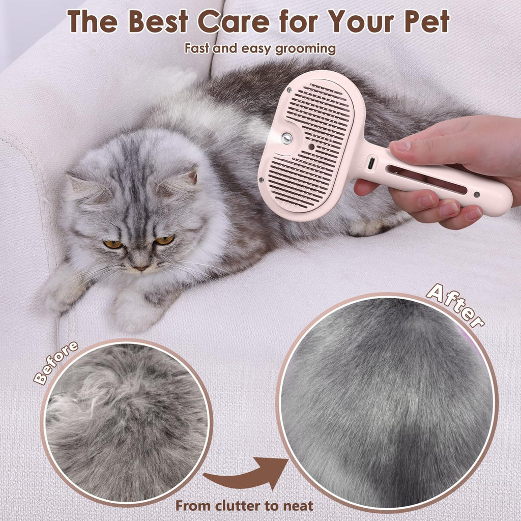 Pet Steam Brush for Dogs & Cats Hair Shedding | ObaPet