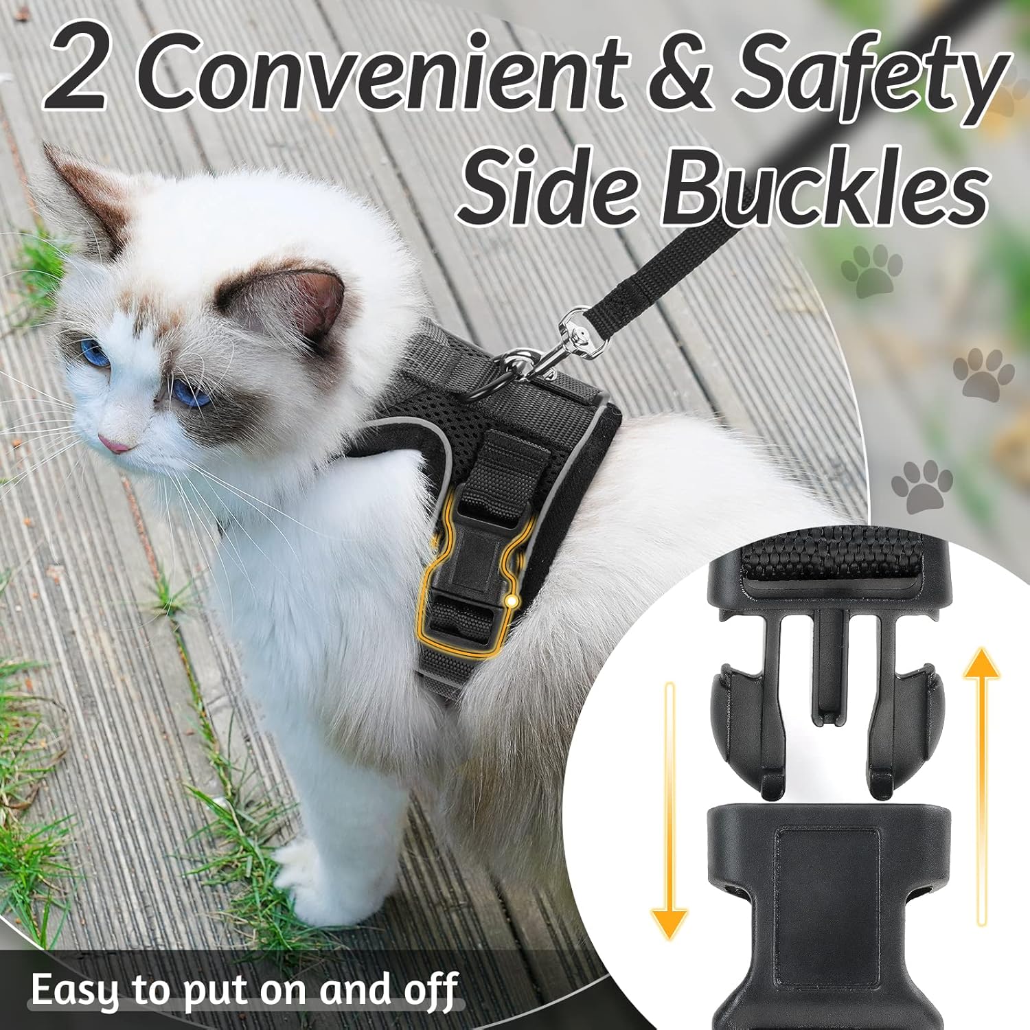 rabbitgoo Cat Harness and Lead Set, Escape Proof | ObaPet